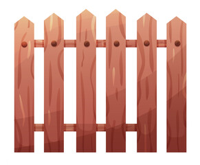 Wooden fence for farm isolated on transparent background