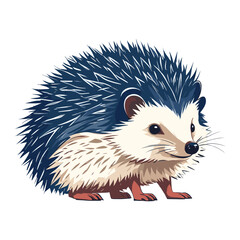 Cute Hedgehog Illustration in Modern Flat Style