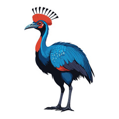 Hand Drawn Cassowary Bird Flat Vector Illustration