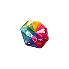 Gem stone icon flat vector design