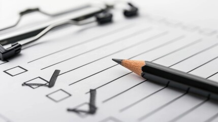 A pencil and checklist paper