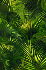 Tropical green palm leaves seamless background for nature... collection concept