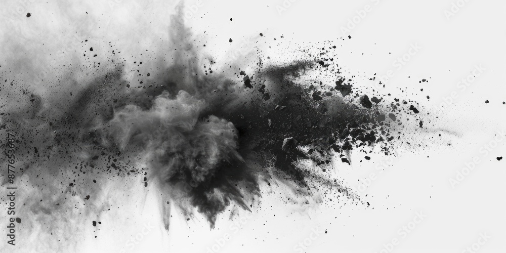 Poster a close-up shot of a dust cloud with intricate details