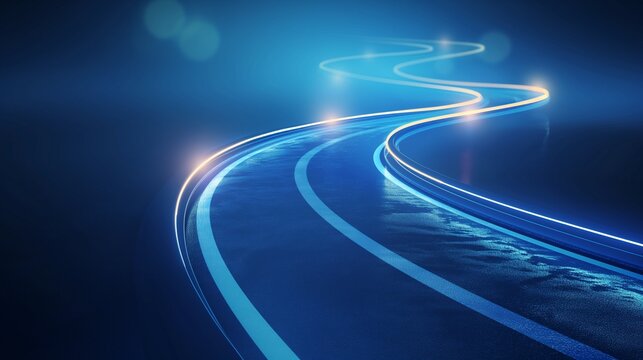 Technology roadmap abstract background, cover page, blue
