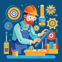 a-flat-illustration-of-an-engineer-designing-a-mechiene 