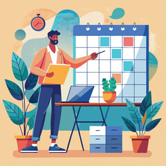a-flat-illustration-of-an-event-planner-organizing-event
