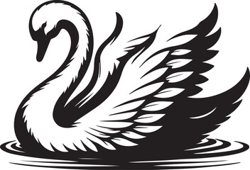 Obraz premium Swan vector art illustration design
