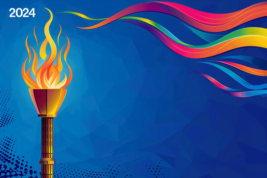 Symbol of Olympic Sports games 2024 flame torch 