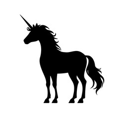 Black Unicorn silhouette on white background