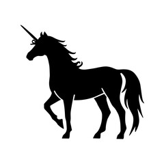 Black Unicorn silhouette on white background