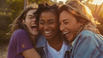 Fototapeta premium The group of cheerful friends