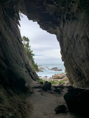 Cave opening looking at the ocean