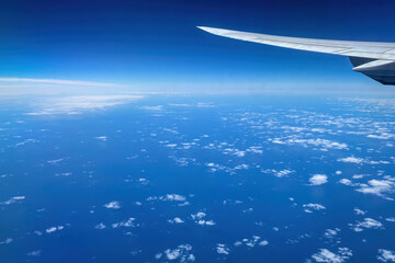 Aerial of northern Atlantic Ocean near Iceland seen from an airplane