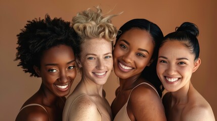 Fototapeta premium The diverse group of smiling women