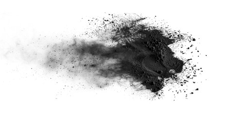A black and white photograph of a dust cloud with clouds of dirt particles suspended in the air