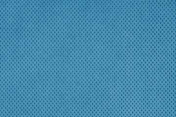 Plain blue velour upholstery fabric, fleecy jacquard with pattern weave texture background
