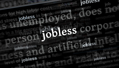 Obraz premium Jobless headline titles media 3d illustration