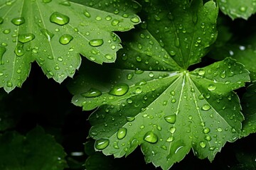 Fototapeta premium leaf with water drops