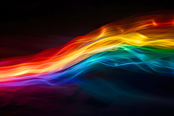 Obraz premium Dynamic Rainbow Streak on Dark Background