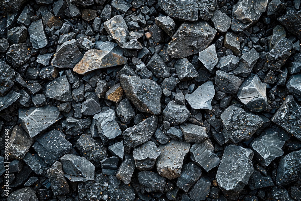 Poster a pile of black rocks with a dark and moody atmosphere. the rocks are scattered and piled up, creati