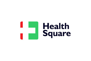 Plus Health square medical logo design vector reality free image editable template 