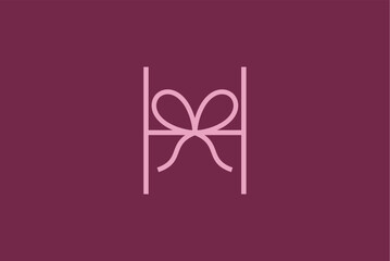 Gift symbol letter h logo design vector reality free image editable template 