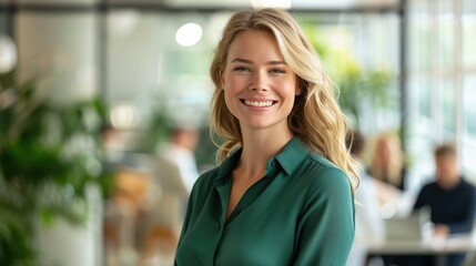 Fototapeta premium The smiling office professional