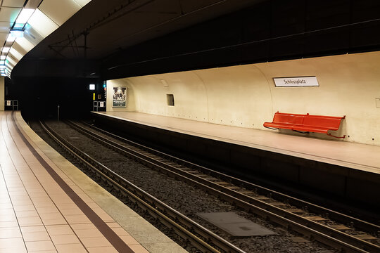 Stuttgart Stadtbahn is a semi-metro system. Interior of Underground area of station Schlossplatz (Palace Square). Stuttgart, Germany. June 26, 2024.