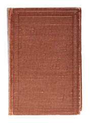 Old brown book cover vintage texture isolated on transparent background