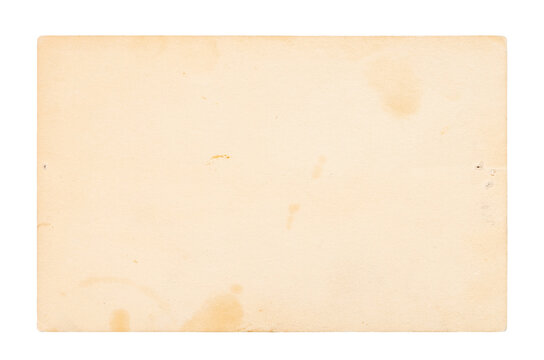 Back of vintage photo, old printing paper isolated