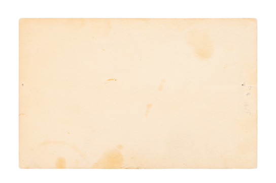 Back of vintage photo, old printing paper isolated