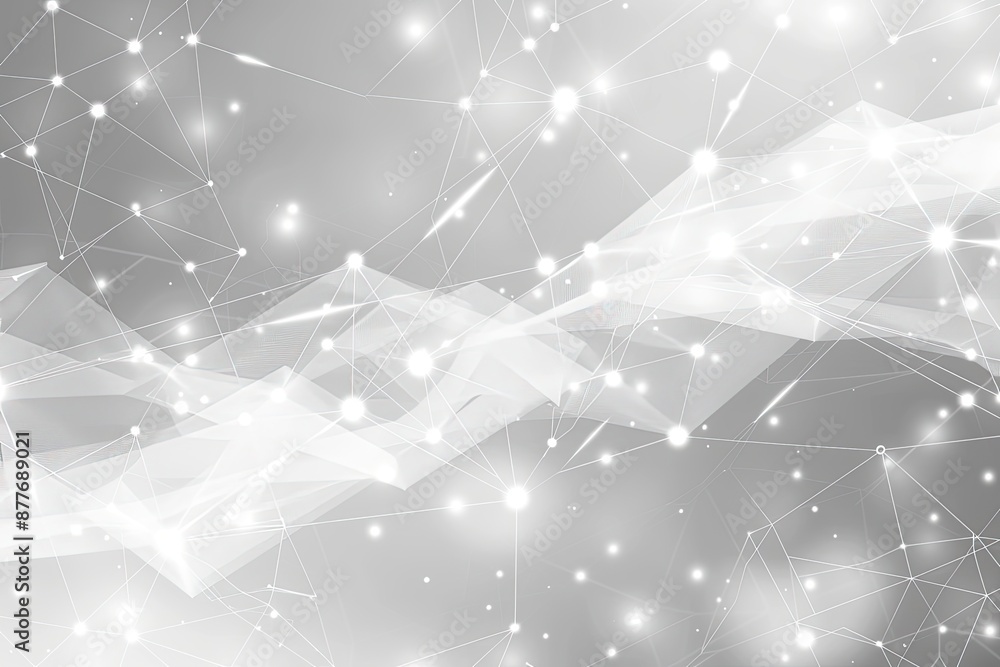 Poster a gray background with many dots and lines