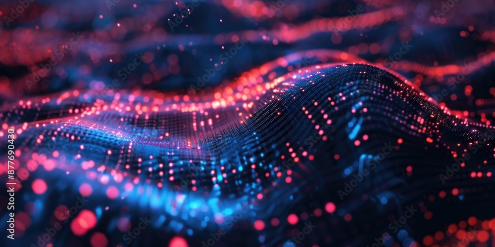Poster Computer-generated 3D rendering of a wave