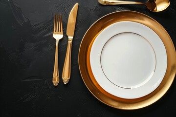 Luxury fine dining table setting for weddings with elegant menu invitation card mockup