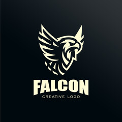 Fototapeta premium Falcon Emblem logo design vector, inspiration design, creative design for your company