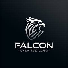 Falcon Emblem logo design vector, inspiration design, creative design for your company