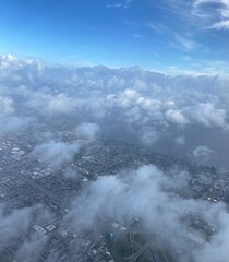 Obraz premium view of clouds in the sky from an airplane