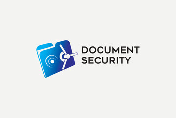 Document security folder technology logo design vector reality free image editable template 