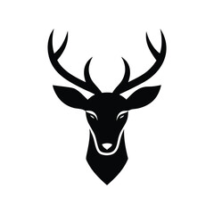deer head black silhouette vector illustration