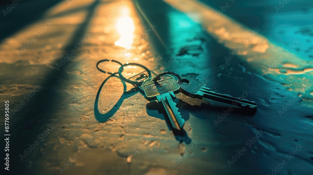 Poster A group of keys sitting on a table, useful for searching and organizing