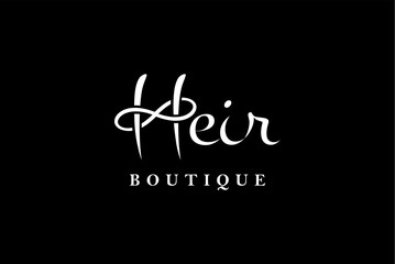 Heir boutique saloon typography infinity mark symbol logo design vector reality free image editable template 