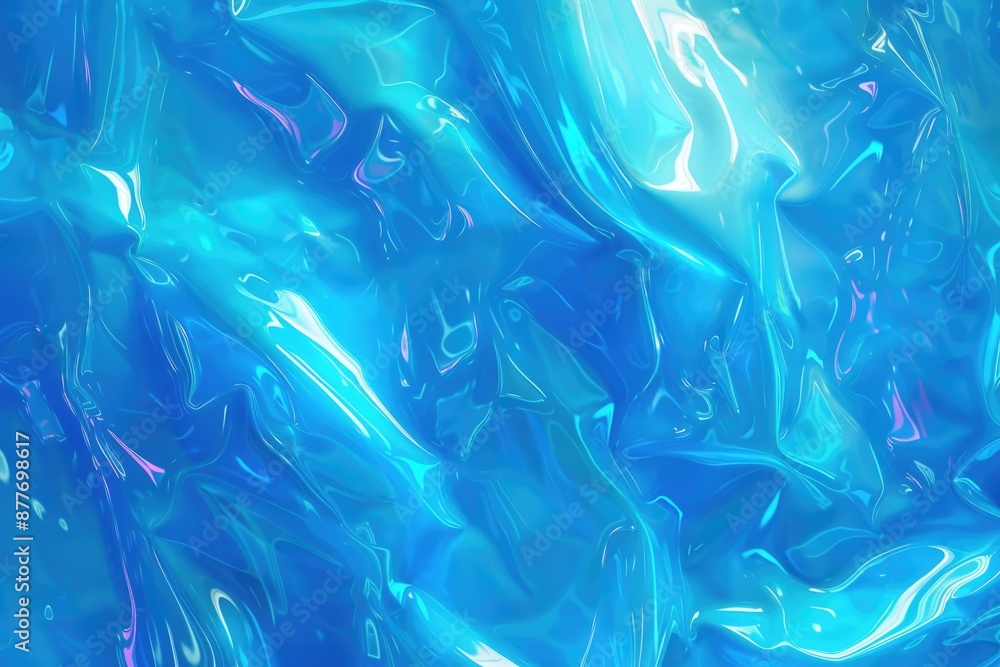 Poster a close-up shot of a blue liquid surface with subtle ripples and reflections
