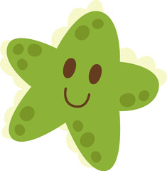 Starfish Character Hand Drawn