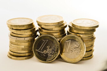 a pile of euro coins