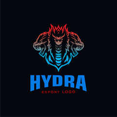 Hydra emblem logo design inspiration, illustration for e-sport team