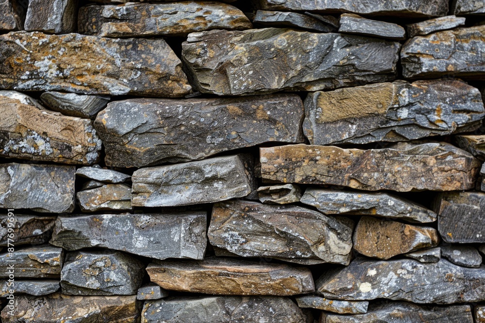 Poster a close-up shot of a pile of rocks covered in moss, ideal for use in nature-themed designs or as a b