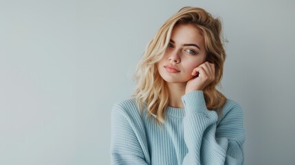 Fototapeta premium The pensive blonde woman