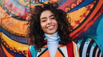 A woman with curly hair