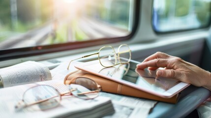 The tablet on the train