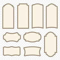 Vintage label design with monograms and frames